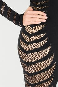 RC Midi Dress With Perforated Pattern Black UKT152-MA001
