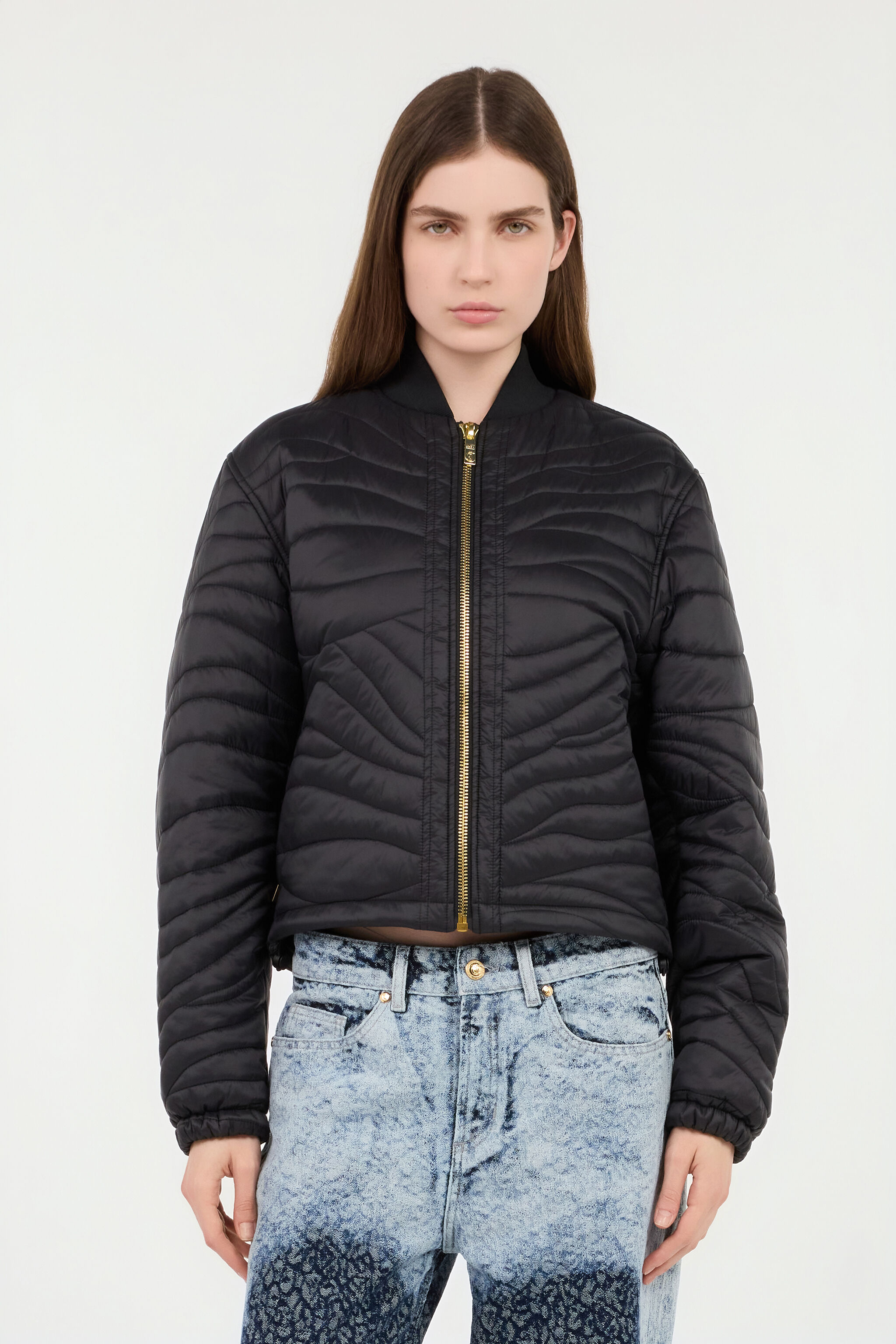 JC Zip Jacket With Quilted Zebra JC Zip Jacket With Quilted Zebra BLACK VFT313-VF463