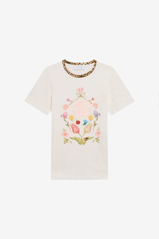 JU Camiseta Con Estampado Floral Y Monogram RC JU Camiseta Con Estampado Floral Y Monogram RC MILKY WHITE TJT65V-JD001