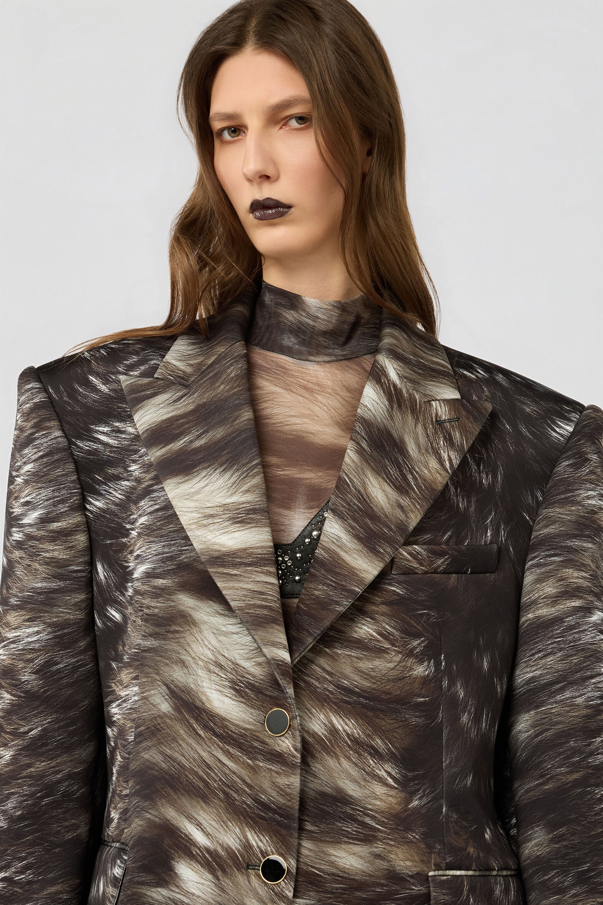 RC Giacca Con Stampa Silver Fur RC Giacca Con Stampa Silver Fur BLACK/BEIGE XWT400-NVT79