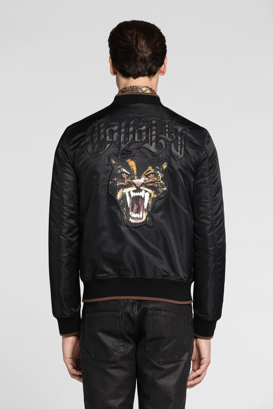 RC Embroidered animal motif bomber jacket RC Embroidered animal motif bomber jacket Black QRT527-RD051