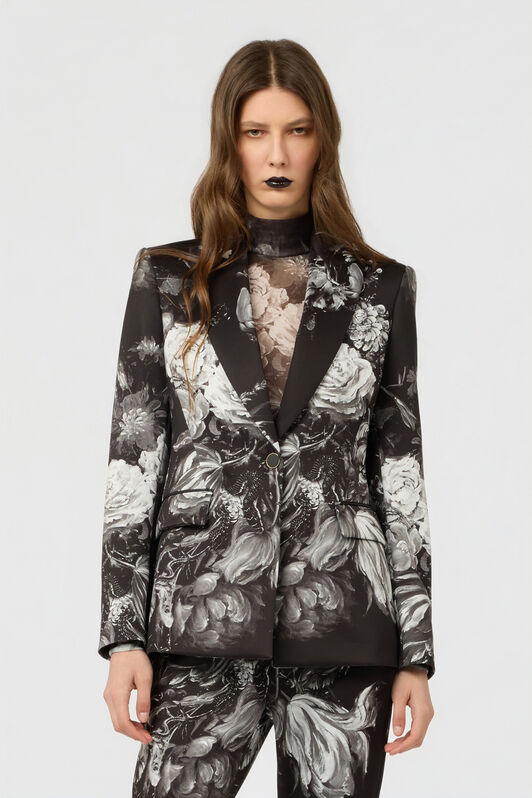 RC Fiammingo Flowers Print Jacket RC Fiammingo Flowers Print Jacket BLACK/GREY XWT401-NVT77