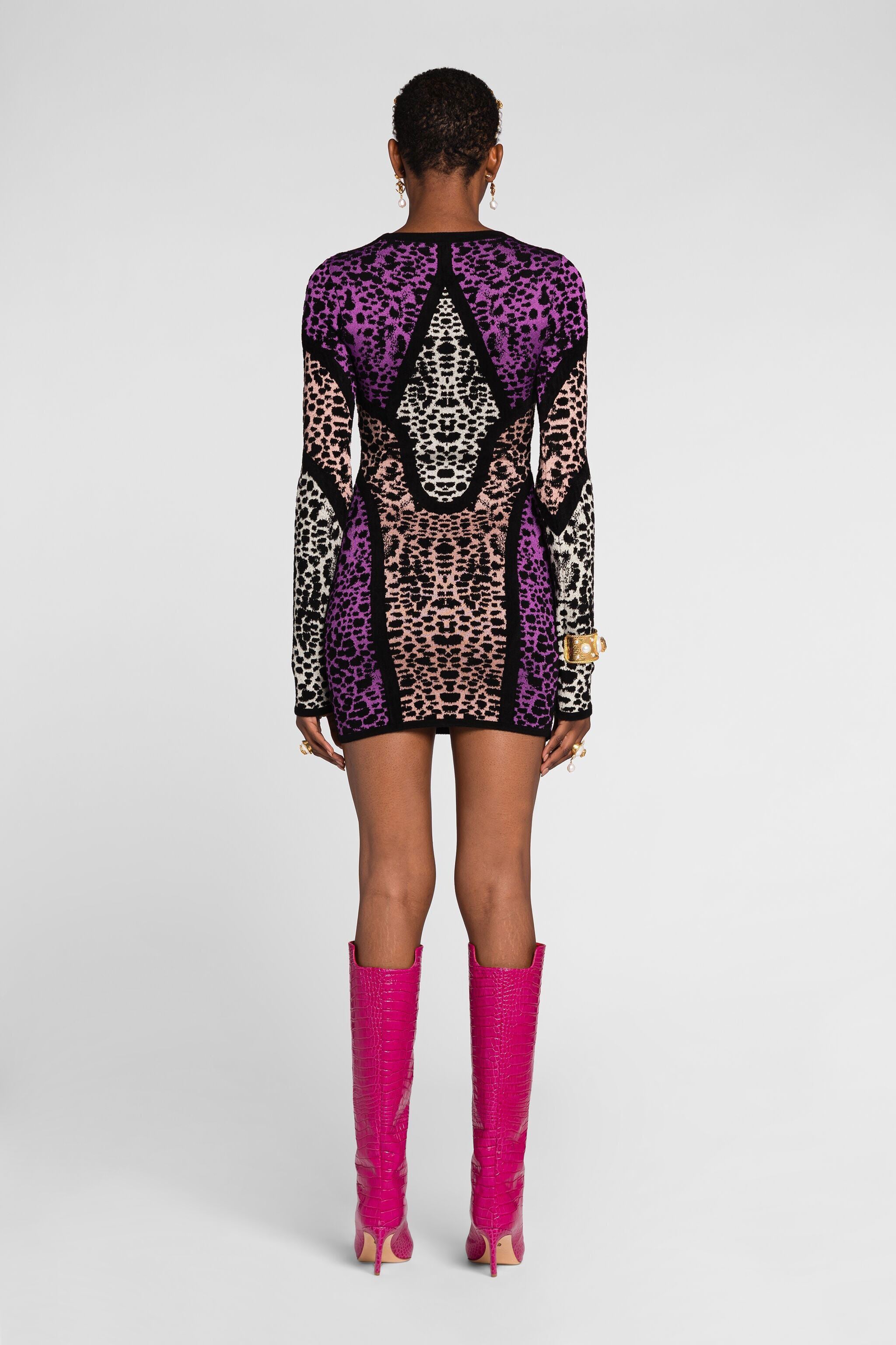 RC Animal print panelled minidress RC Animal print panelled minidress Purple QKM104-MI150