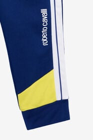 JU Pantalon de Jogging Color-Block Bleu BLUE/YELLOW TJT246-CF050