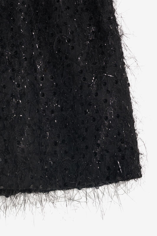 JU Glitzernder schwarzer Rock für Kids BLACK XJT30M-FT001