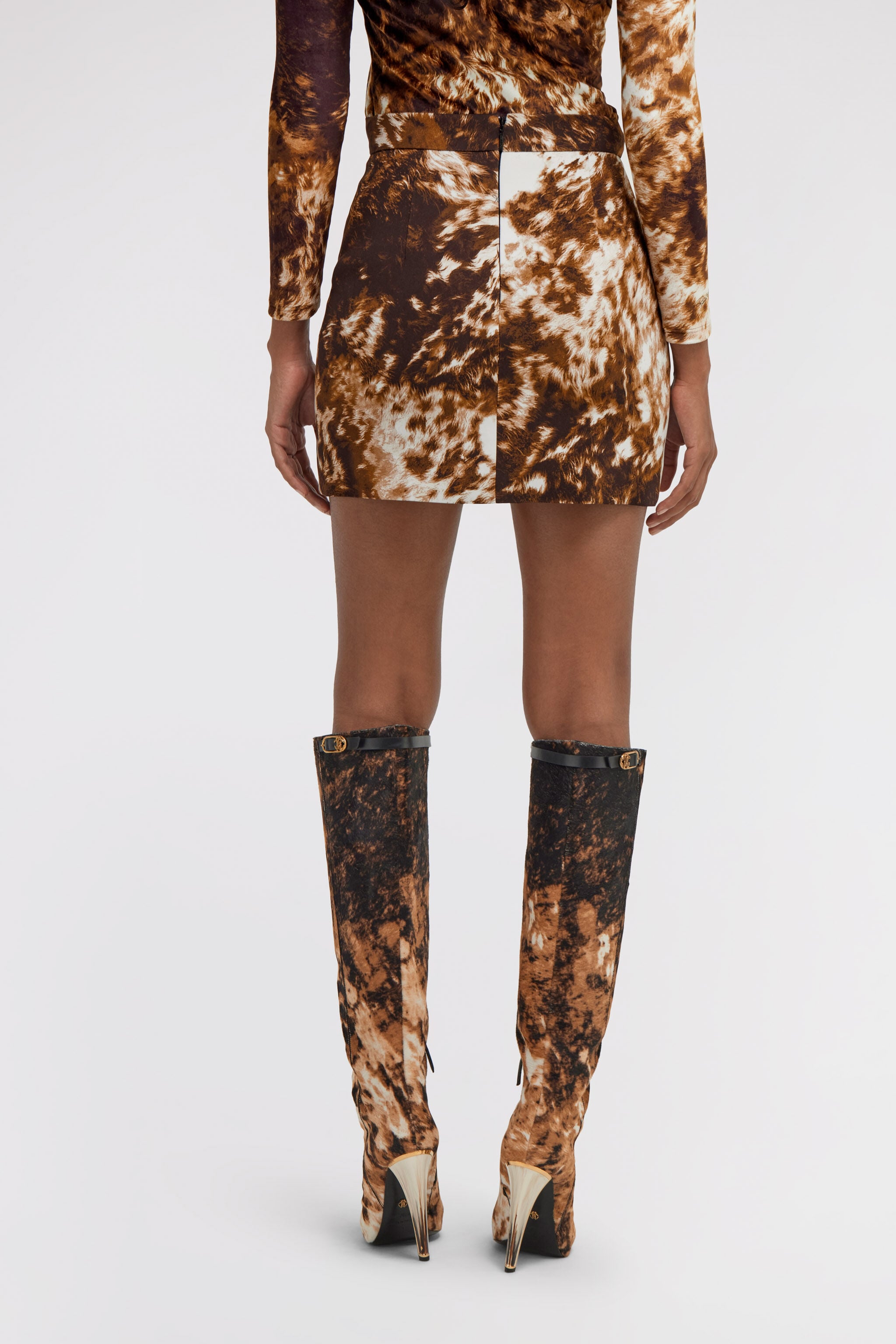 RC Appaloosa Print Mini Skirt RC Appaloosa Print Mini Skirt Brown TKT302-ORN08