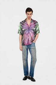 RC Ray Of Paradise Print Shirt PURPLE/GREEN XRT760-4QM33