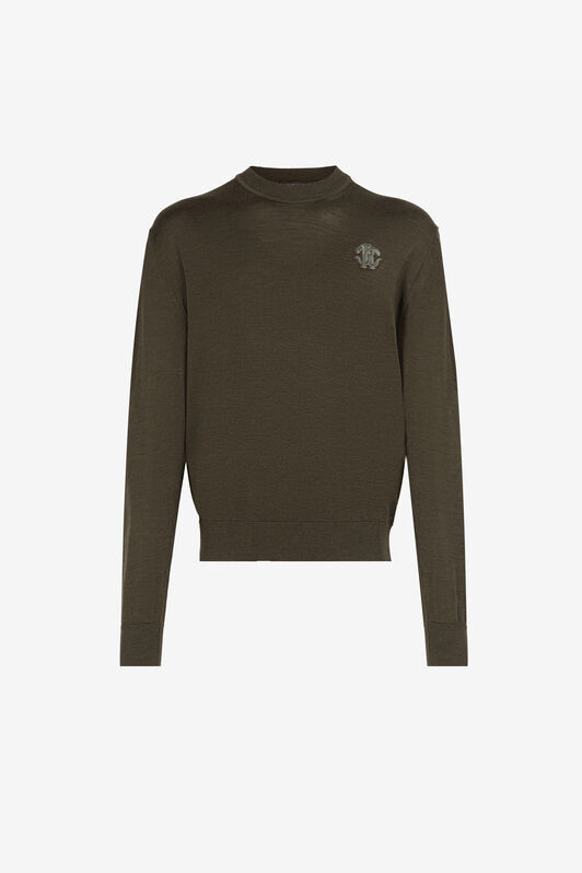 RC RC Monogram Wool Sweater RC RC Monogram Wool Sweater ALMOND RRM610-MQ001