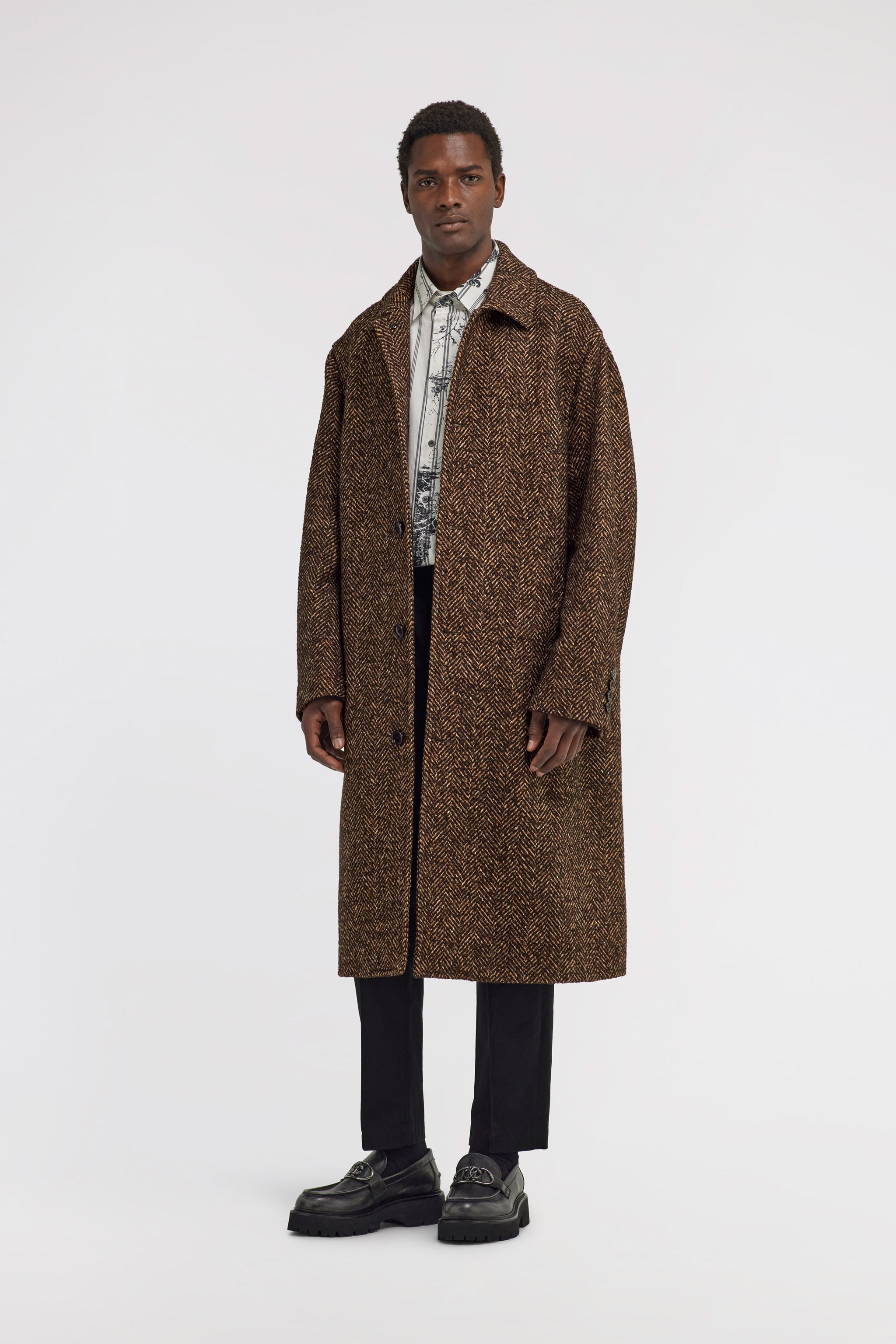 RC Double-breasted coat Brown TRT520-WP053
