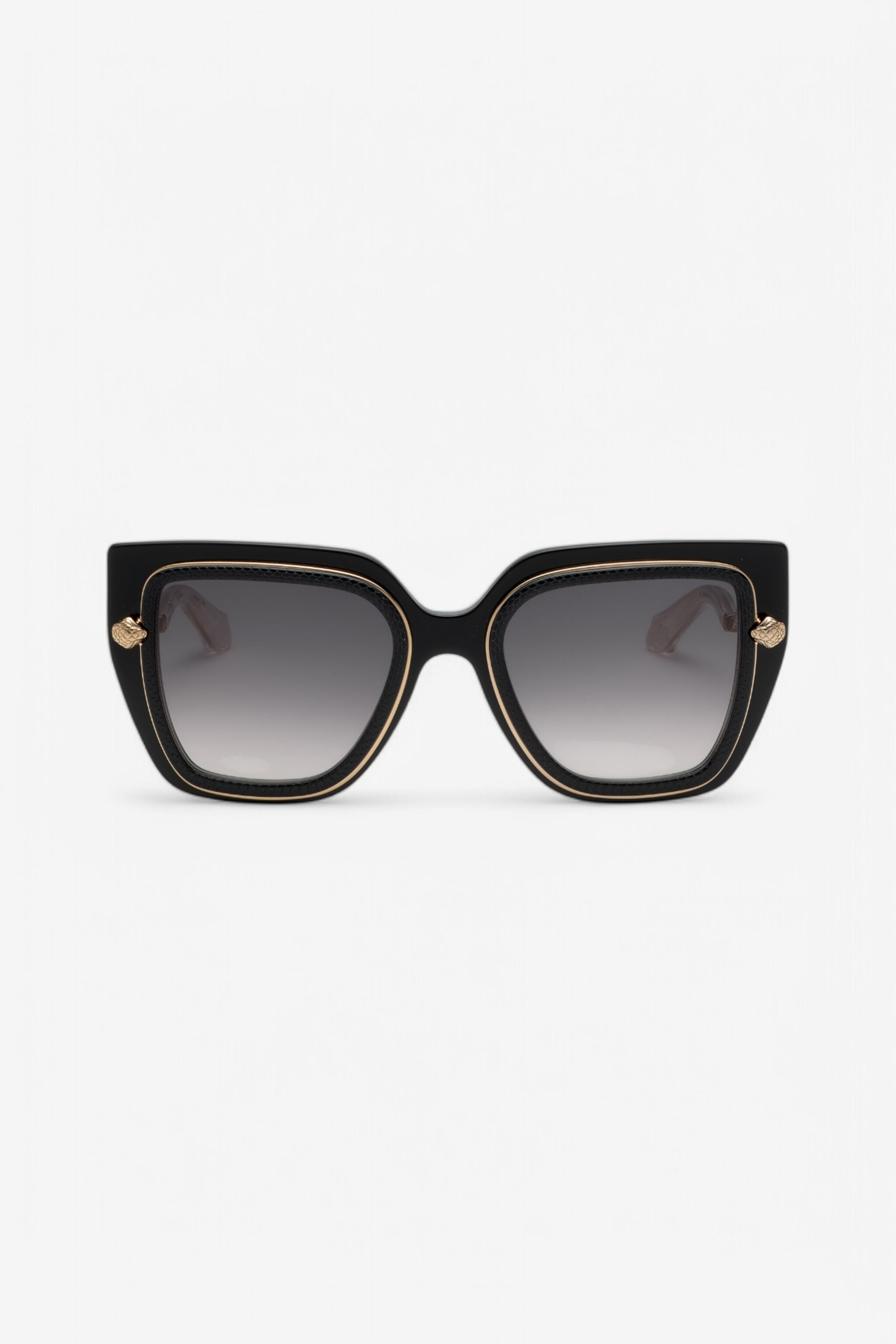 RC Wide and feminine front sunglasses with double ring decoration RC Wide and feminine front sunglasses with double ring decoration Black UALD06-ID201