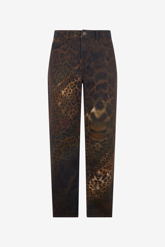 RC Cotton denim trousers with Jaguar print RC Cotton denim trousers with Jaguar print DARK GREEN/BLACK XNJ201-EAI31