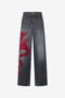 RC Jean Avec Broderie Et Paillettes Noir/Rouge VQJ251-DN001