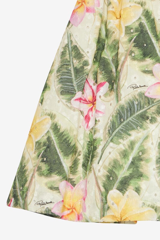 JU Broderie Anglaise Dress With Leaf And Flower Print JU Broderie Anglaise Dress With Leaf And Flower Print Light green UJT110-ELO38