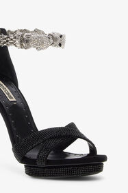 RC Panther-head high-heel sandals Black OQS032-PCS01