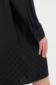 RC Silk Mini Shirt Dress with Monogram RC Black VKT160-RK010