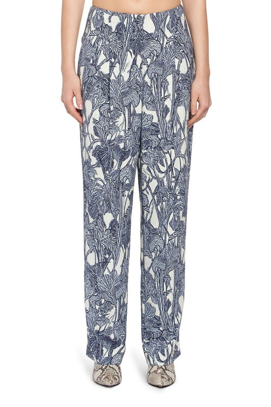 RC Iris print straight leg trousers RC Iris print straight leg trousers IVORY/DARK NAVY HQT211-ORM05