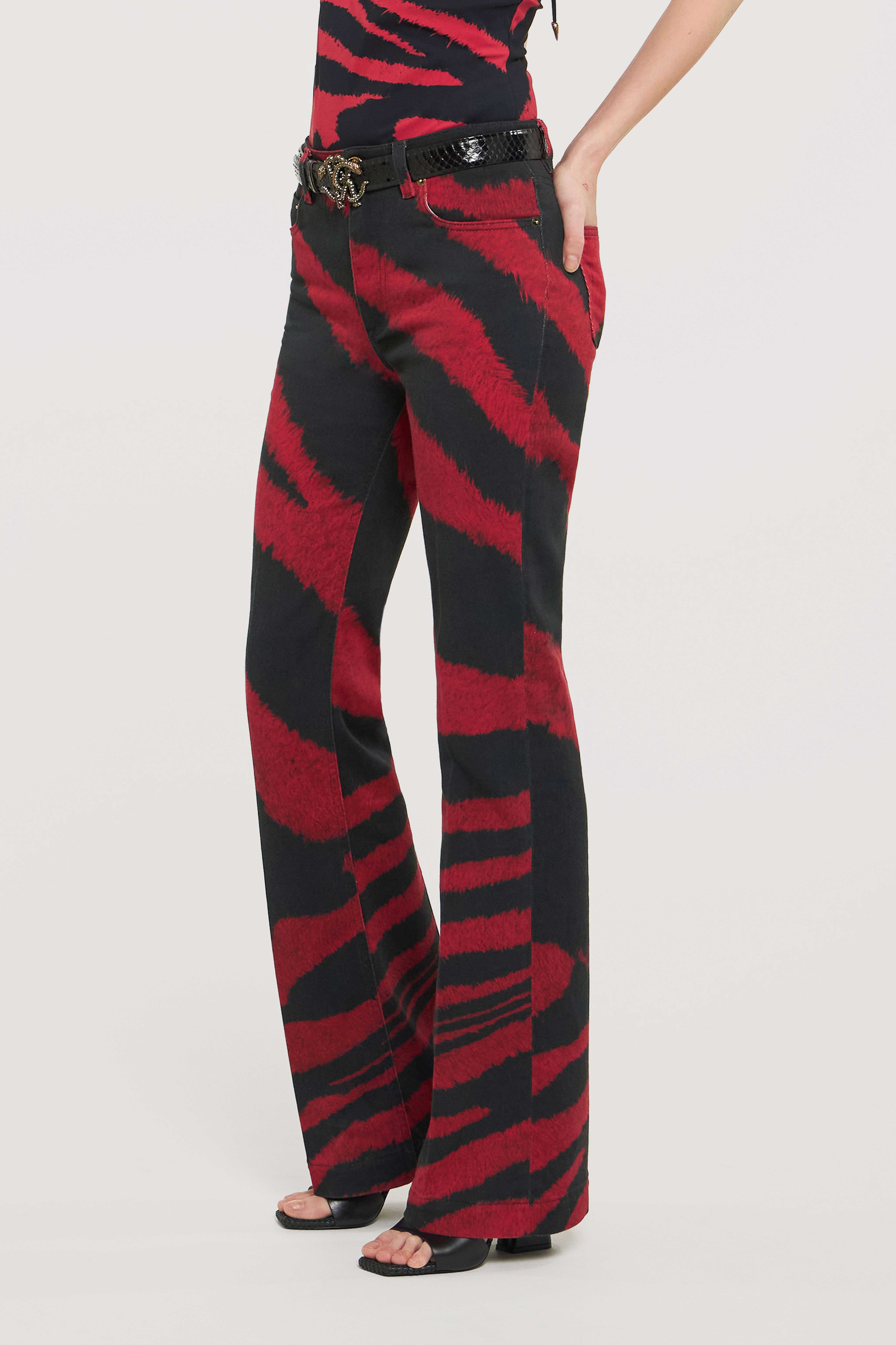 RC Jean bootcut à imprimé Zebra Tribute RC Jean bootcut à imprimé Zebra Tribute Rouge UWJ221-DAP26