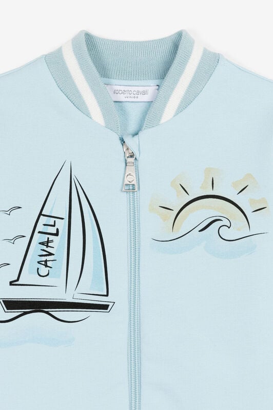 JU Seascape-Print Logo Sweatshirt JU Seascape-Print Logo Sweatshirt BABY BLUE OJT954-ISA2J