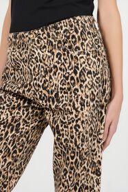 JC Denim Trousers in Cotton with Leopard Print BEIGE VFJ046-VF255