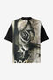 RC T-Shirt With Rose Print Black/White URT62B-4QN60