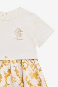 RC Robe En Soie Et Coton Imprimé Araldic MILKY WHITE TJT115-JD001