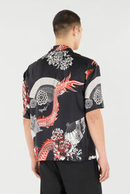 RC Printed Silk Bowling Shirt RC Printed Silk Bowling Shirt Black/Red VNT762-OZP75