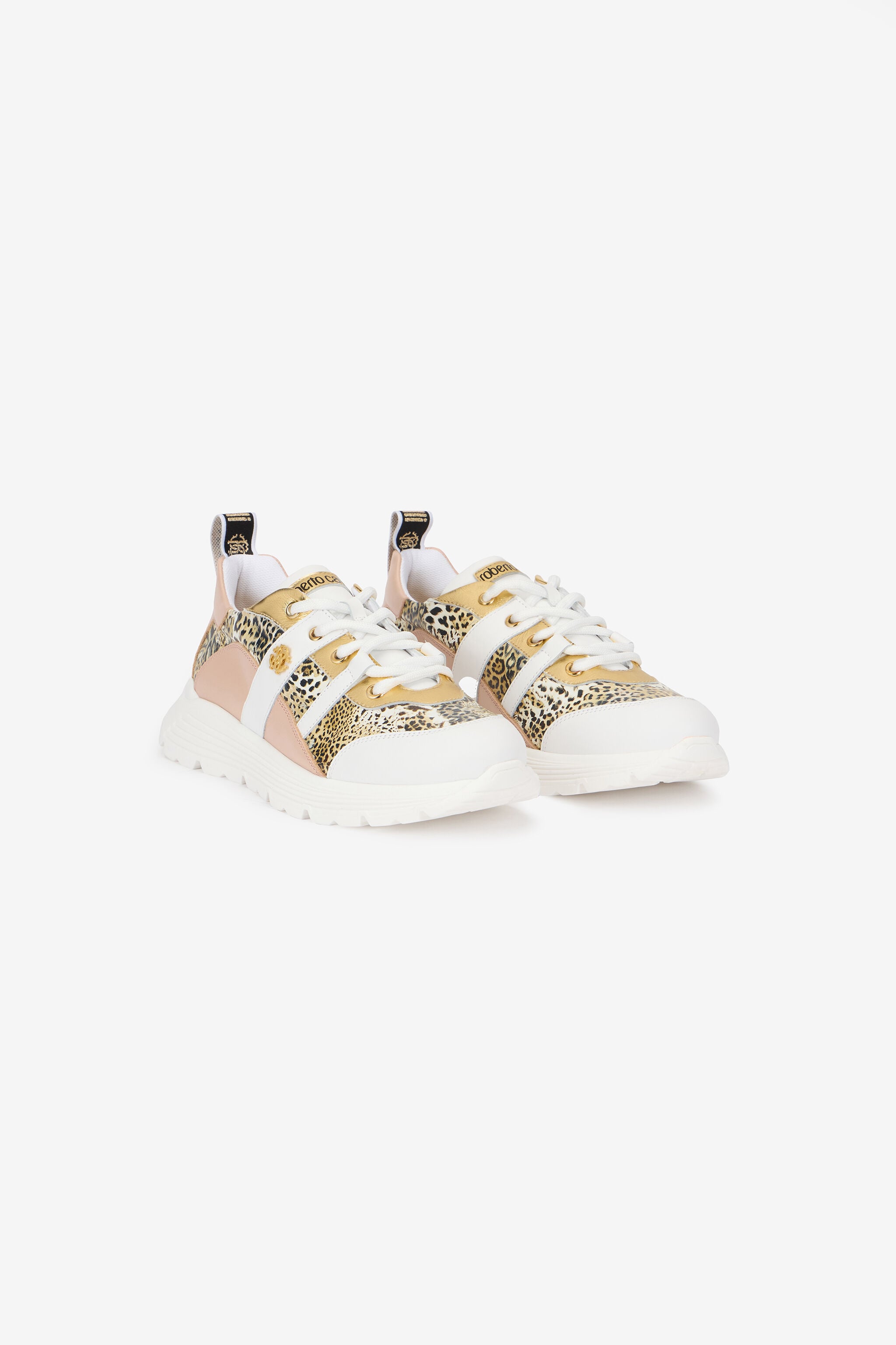 RC Sneakers Bianche e Leopardate Con Logo RC Sneakers Bianche e Leopardate Con Logo NUDE/JAGUAR QOS01G-PZO13