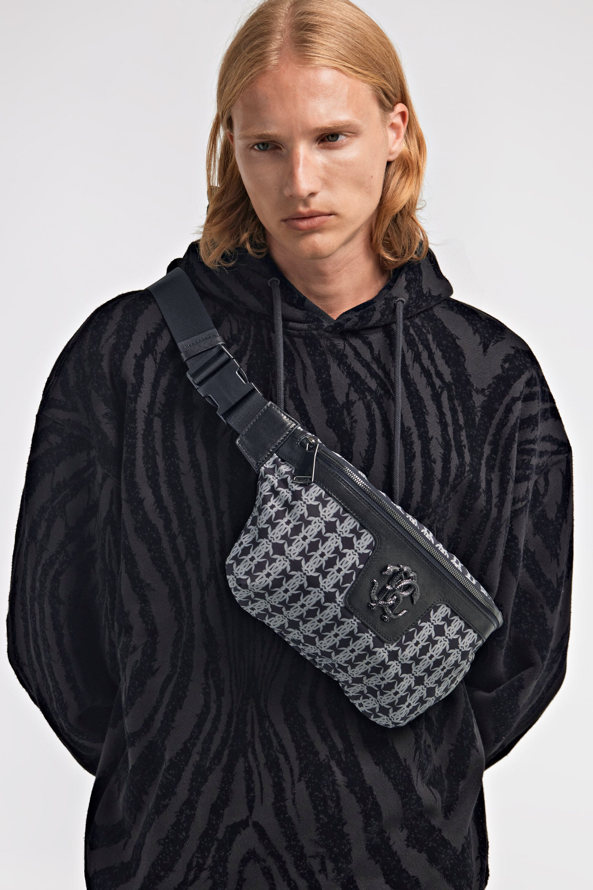 RC Fanny pack with Monogram Mirror Snake Negro/Gris SRB003-FT169