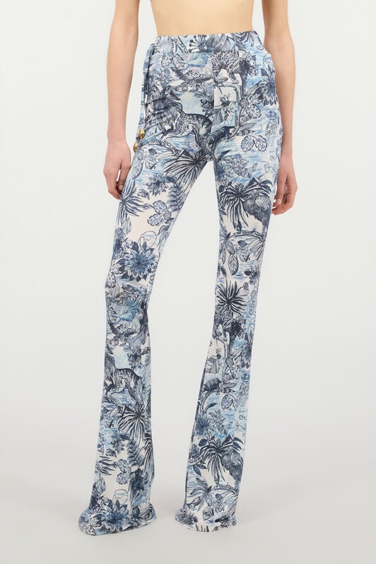 JC Pantalones Acampanados Con Estampado Integral JC Pantalones Acampanados Con Estampado Integral Azul claro UFT086-UF125