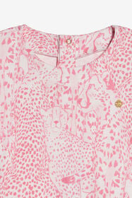 JU Cotton Dress With Cheetahs And Cheetah Skin PINK UJT113-JFO37