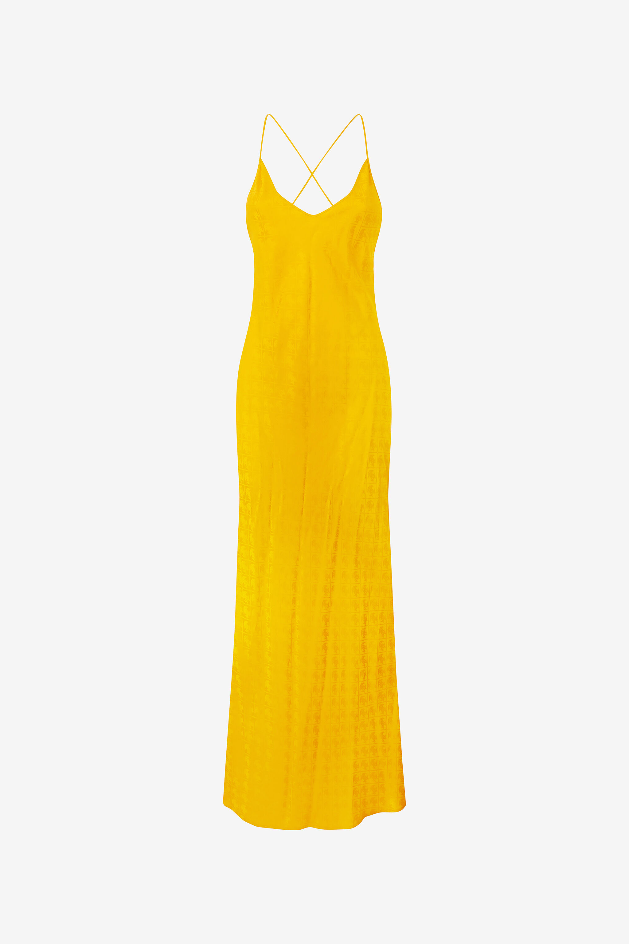 Long Dress With Mirror Snake Monogram in Yellow for Women