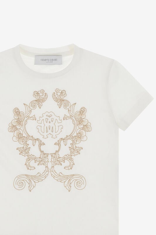 JU RC Monogram Embroidered T-Shirt JU RC Monogram Embroidered T-Shirt White TJT64D-JD001