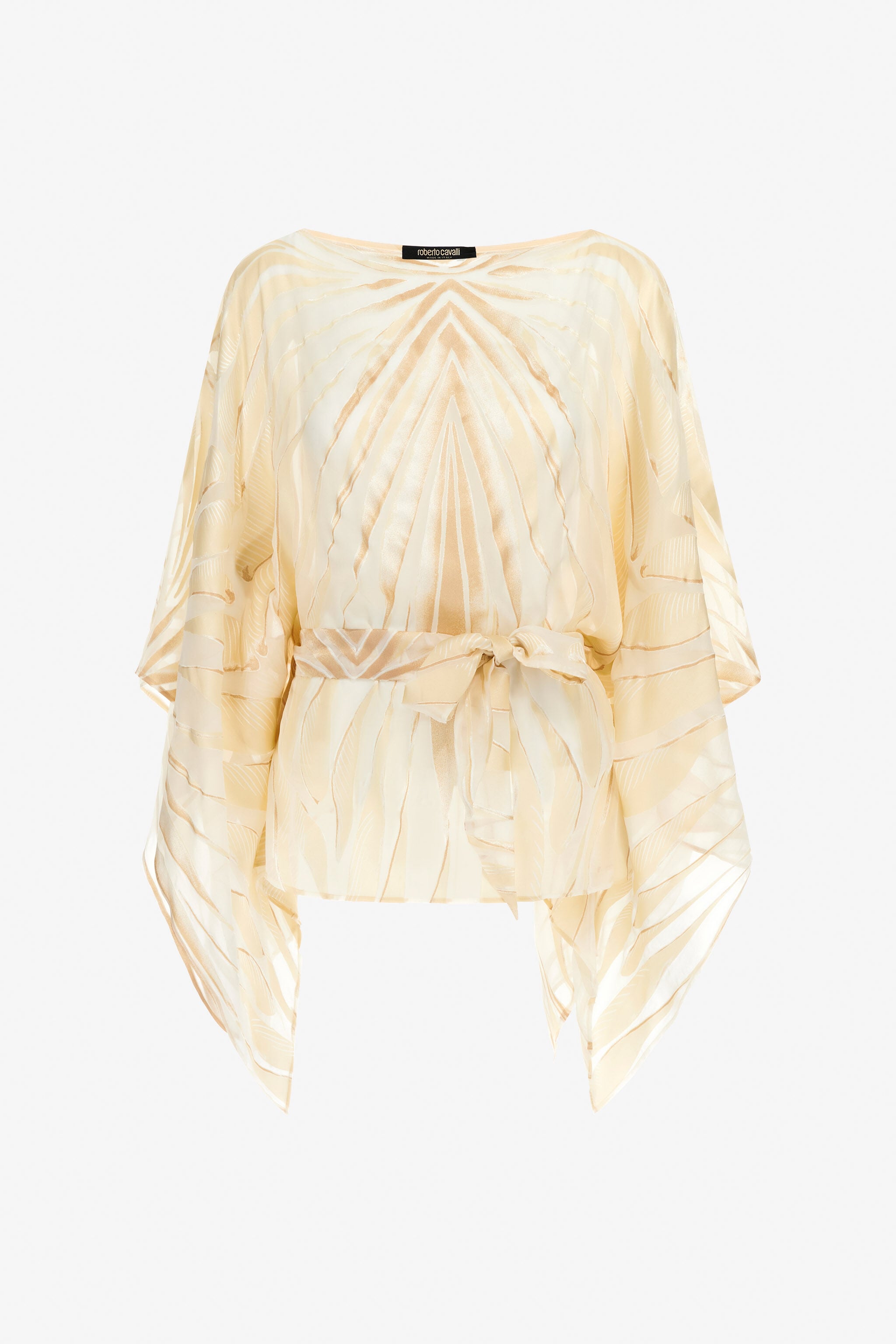 RC Kaftan Aus Seidenmischung mit Ray of Gold-Print Elfenbein TKT725-HLI15