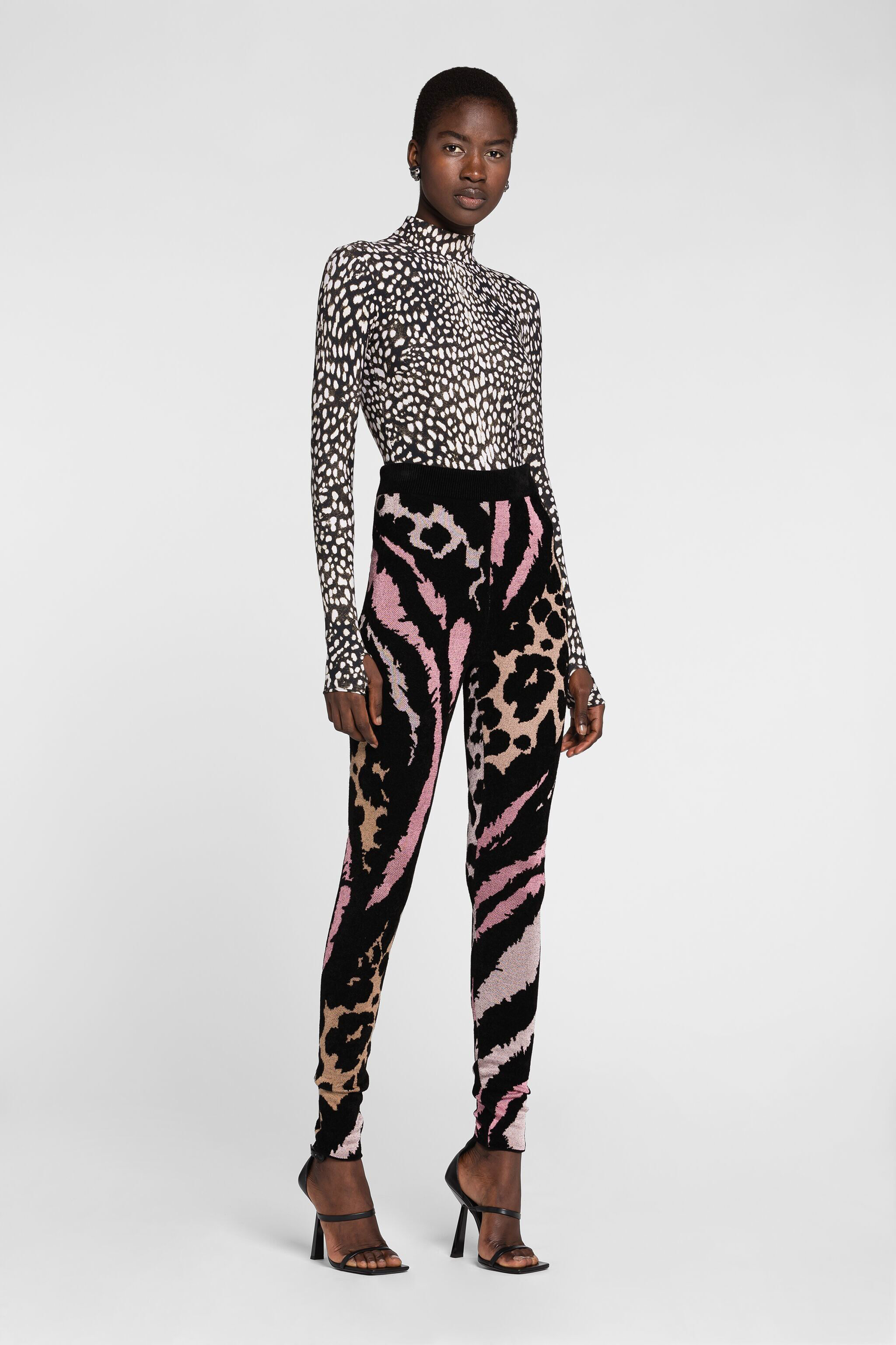 RC Leggings con motivi jacquard Leopard e Freedom RC Leggings con motivi jacquard Leopard e Freedom MULTICOLOR OKM202-MI014
