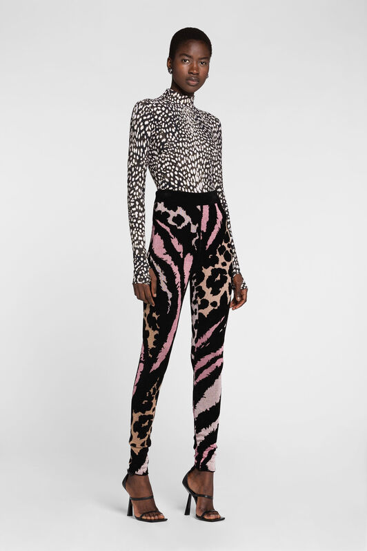 RC Leggings con motivi jacquard Leopard e Freedom RC Leggings con motivi jacquard Leopard e Freedom MULTICOLOR OKM202-MI014