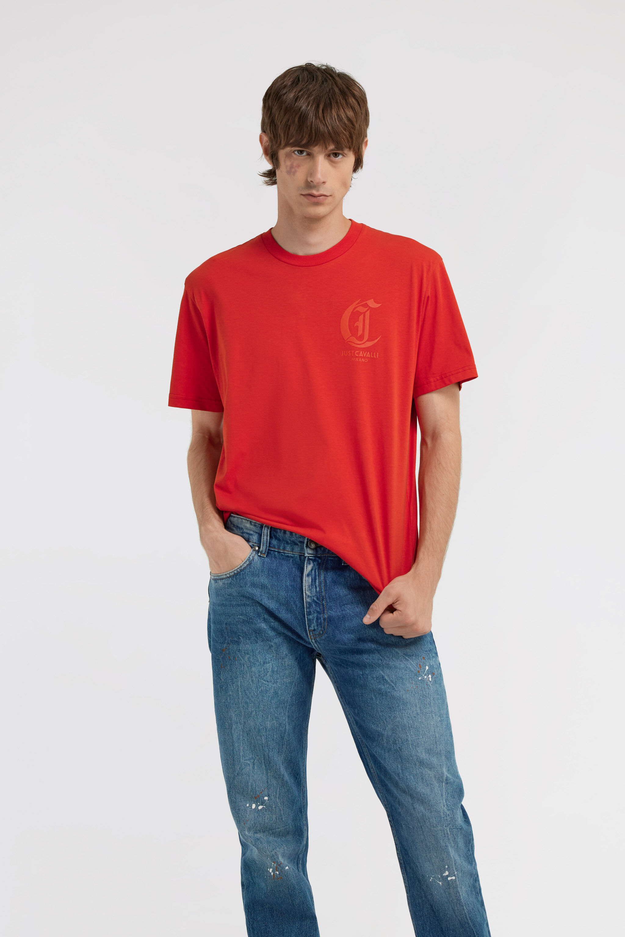 Just Cavalli T-shirt in Red for Men | Roberto Cavalli®