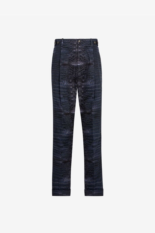 RC Snakeskin-effect tailored trousers RC Snakeskin-effect tailored trousers Dark blue QRT206-1Z011