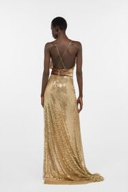 RC Extra-long gold sequin gown GOLD WWT126-TR007