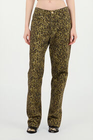 JC Wide Leg Trousers Khaki Animal Print VERDE 185 VFJ046-VF255