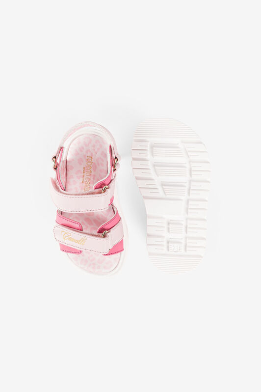 JU Sandalen mit Leoparden-Print und Logo JU Sandalen mit Leoparden-Print und Logo Rosa Q61122-Q0025
