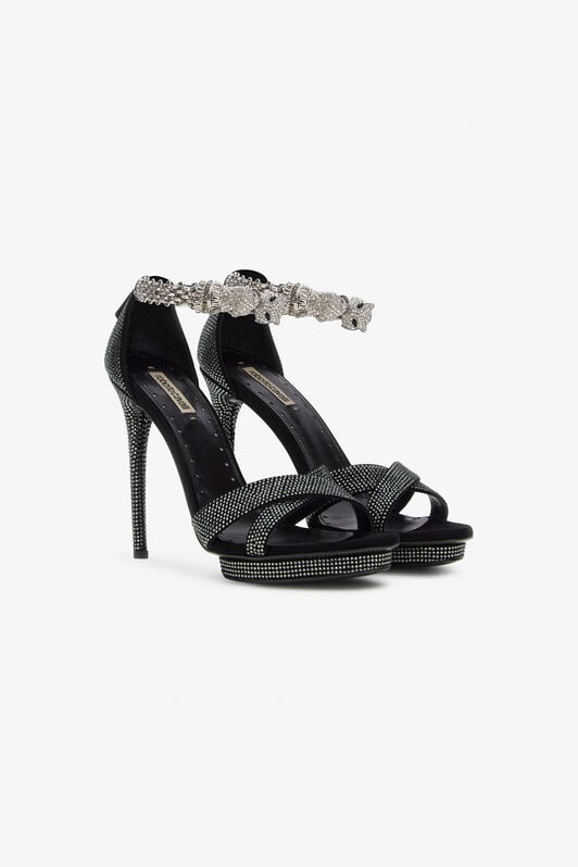RC Panther-head high-heel sandals RC Panther-head high-heel sandals Black OQS032-PCS01