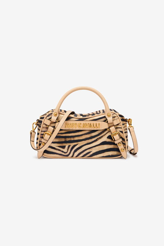 JC Bowling Bag With Tiger Skin Print And Logo JC Bowling Bag With Tiger Skin Print And Logo Light Brown UFB102-UF471