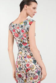 RC Sheath Dress with Florentine Flowers Print BEIGE WQT151-NBR29