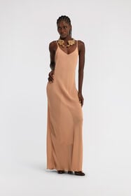 RC Beige Maxi Slip Dress Pink TKT198-GG015