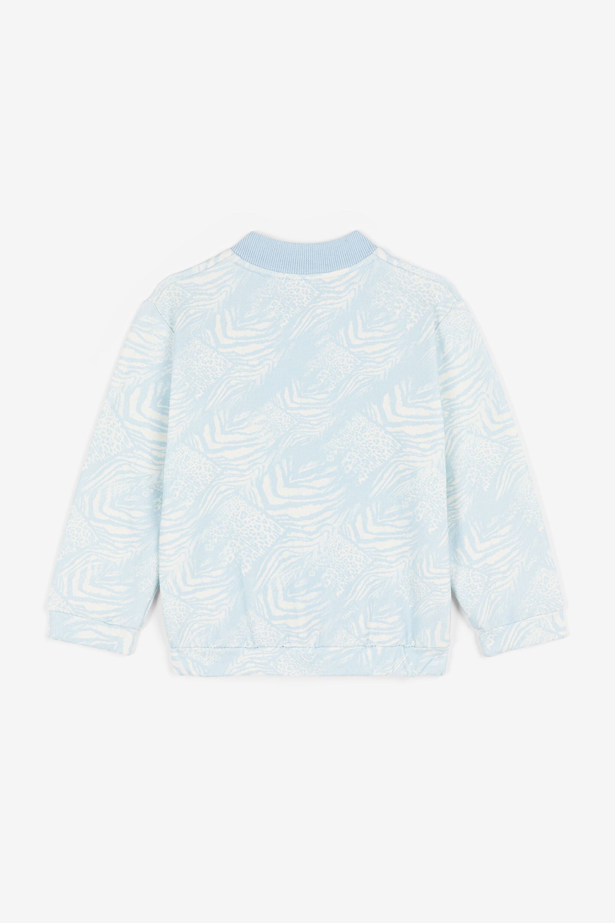 JU Animalier Patchwork-Print Bomber Jacket JU Animalier Patchwork-Print Bomber Jacket Light blue OJT90D-FOC76