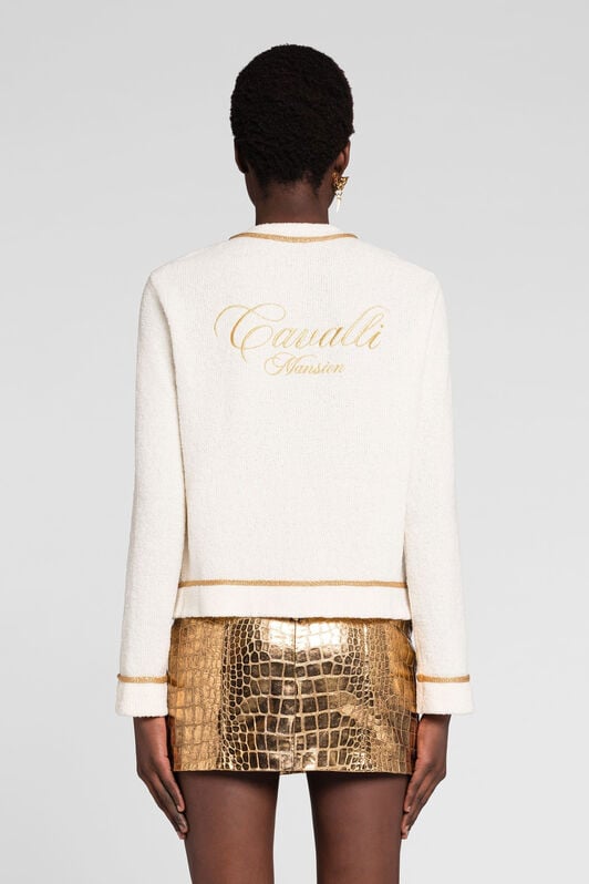 RC Cardigan con logo Cavalli Mansion RC Cardigan con logo Cavalli Mansion Avorio OKM612-MR001