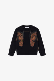 JU Majestic Horse Sweatshirt Black TJT66E-CF050