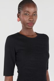 RC Midi Dress Openwork Detailing Black UKM101-MQ014