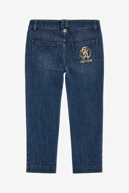 JU Logo Denim-Hosen JU Logo Denim-Hosen Dunkelblau SJJ205-DS015