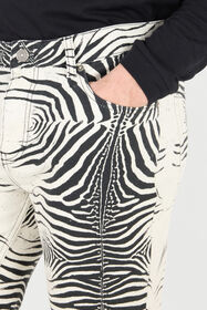 RC Pants With White Tigress Print Black/White URJ202-4NN49